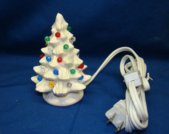 Handmade ceramic Christmas tree 5 inch high. white color