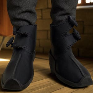 Handmade Black Leather Medieval Shoes: Renaissance Viking Boots