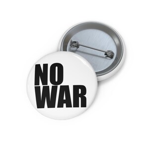 NO WAR-vredesslogan Speld Button | Anti-oorlogsprotest I slim typografieontwerp