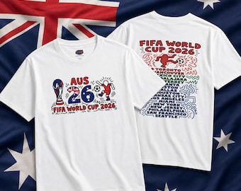 Australien Fussball WM 2026 Fussball Tee | Künstlerisches Flaggen-Design T-Shirt