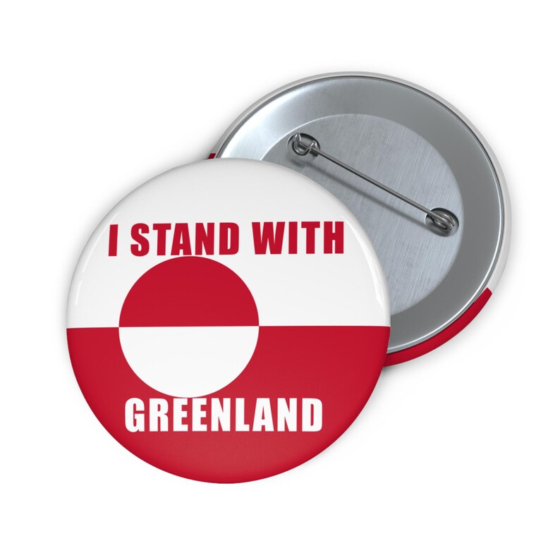 I Stand With Greenland Pin Button | Trump imperialism protest image 5