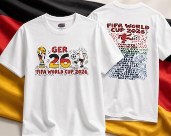 Deutschland 2026 Trikot | GER Fan T-Shirt | Schwarz-Rot-Gold | Städte-Print hinten I GER 26 Fußball WM 2026 T-Shirt
