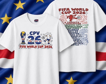 Cape Verde DPV 26 Fifa World Cup Fußball-T-Shirt, Flaggen-inspiriertes Design