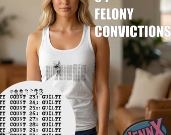 34 Felonies Trump Guilty Tank Top I Thoughtful Typography Design
