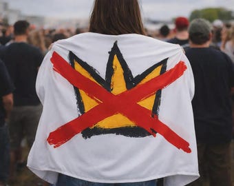 No Kings Hand-Painted Flag | Lightweight, one-sided