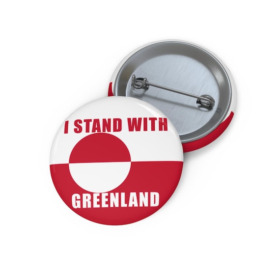 I Stand With Greenland Pin Button | Trump imperialism protest