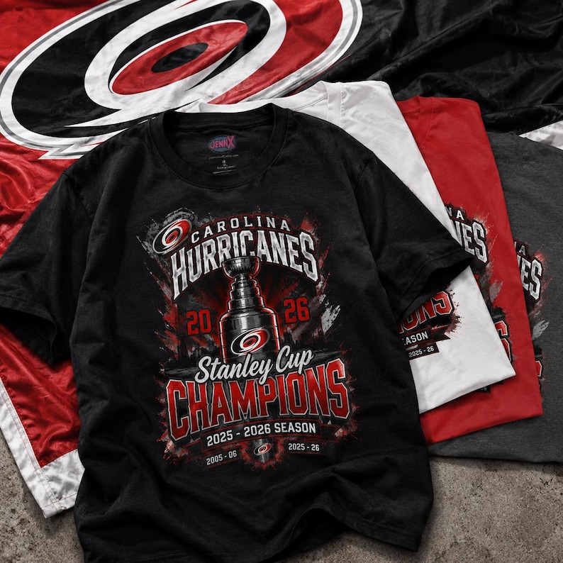 Carolina Hurricanes 2026 Stanley Cup Champions T-Shirt | Hockey Fan Tee image 1