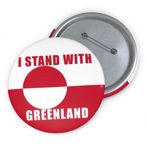 I Stand With Greenland Pin Button | Trump imperialism protest image 7
