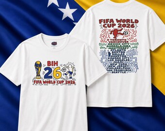 BIH Bosnien und Herzegowina 26 Fussball WM 2026 T-Shirt | Keith Haring Inspiriertes Design