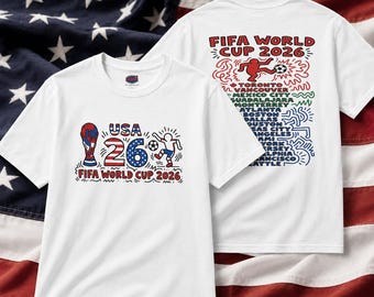 USA 2026 Fussball WM Fussball Tee | Von der Kunstschule inspirierte Fankleidung