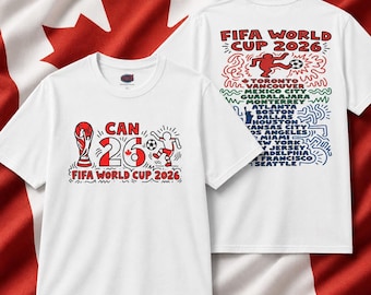 Kanada Fussball Trikot 2026 | KANN Fußball-Fan-T-Shirt | Kanadisches Fan Geschenk | Rot und Weiß Match Day Shirt | Austragungsorte Back Print