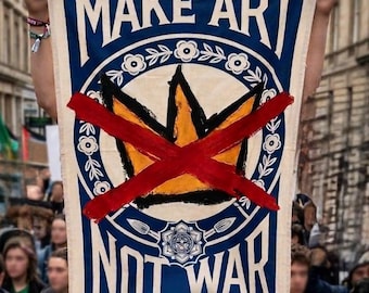 Make Art Not War Indoor Wall Tapestry Flag | Peace Protest Art