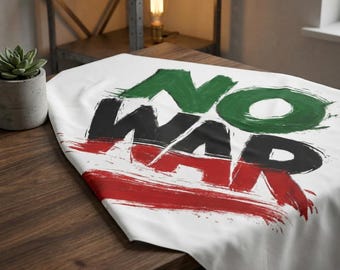No War painted slogan Indoor flag Wall Tapestry | anti-war protest artwork