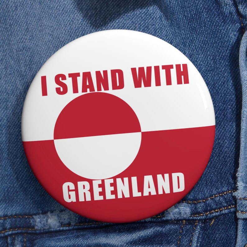 I Stand With Greenland Pin Button | Trump imperialism protest 3"