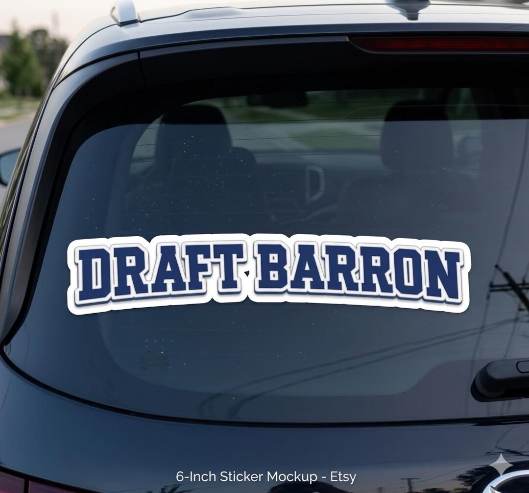 Draft Barron Trump Sticker | Die Cut Text Sticker, Collegiate Lettering ...