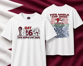 QAT Katar 26 Fussball WM 2026 T-Shirt | Fußball Turnier T-Shirt
