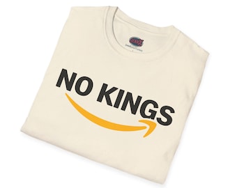 No Kings Amazon T-Shirt | Satirical Logo Parody, Graphic Tee