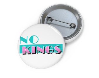No Kings Miami Vice parody pinback button | Generation X