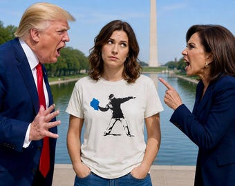 Jeanine Ferris Pirro Street Art T-Shirt | Reflecting Pool Paint Chip Thrower