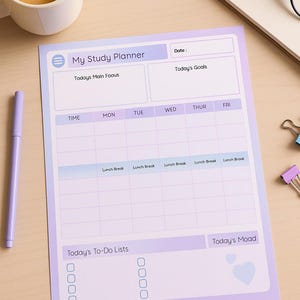 Pastel Gradient Study Planner | Printable Student Daily Schedule and To ...