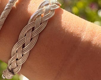 Pulsera Kazaziye de plata hecha a mano – Joyería turca tejida a mano, pulsera tradicional con nudo Kazaz