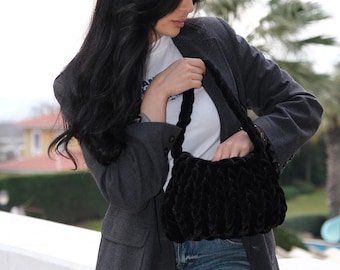 Bolsa de malvavisco de punto grueso: textura suave hecha a mano