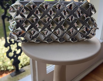 Futuristic Metallic Clutch Bag – Sculptural Evening Purse – Handmade Party Bag – Zeyn.C London Statement Accessory