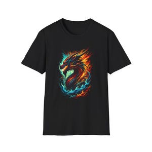 Fiery Dragon Unisex T-Shirt | Graphic Tee, Fantasy Apparel, Unique Gift, Casual Wear, Dragon Lover Shirt