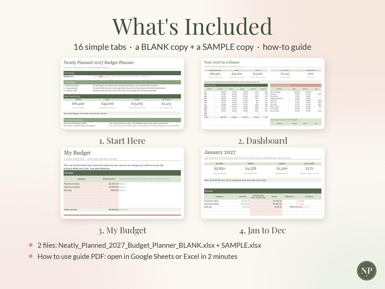 2027 Budget Planner Spreadsheet, New Year Monthly Budget Template for Google Sheets & Excel, Yearly Budget Dashboard, Income Expense Tracker image 10