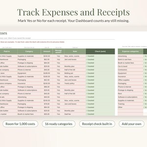 Small Business Bookkeeping Spreadsheet, Income and Expense Tracker for Google Sheets & Excel, Profit and Tax Set Aside Tracker image 5