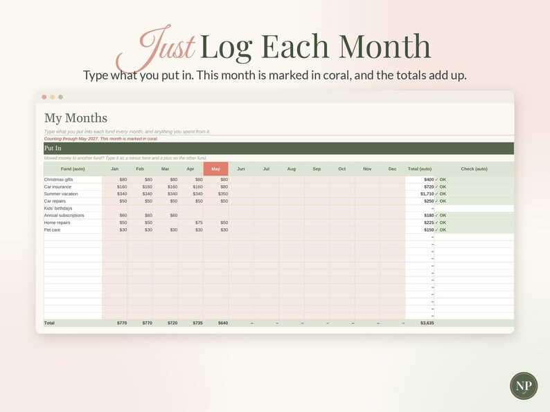 Sinking Funds Tracker Spreadsheet for Google Sheets & Excel, Sinking Fund Savings Planner, Monthly Savings Goals, Budget Template imagen 4