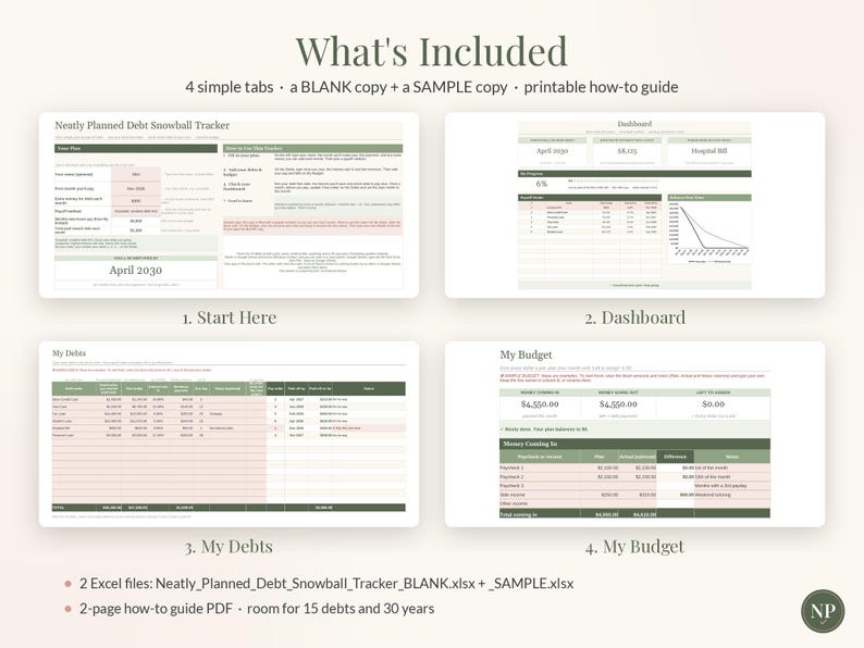 Foglio di calcolo per il metodo "palla di neve" per il rimborso dei debiti, strumento di monitoraggio del rimborso dei debiti, modello per Fogli Google ed Excel, pianificatore per il rimborso delle carte di credito, budget mensile, metodo "a valanga" immagine 10