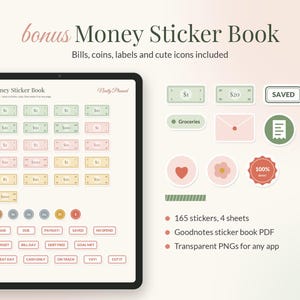Digital Budget Planner 2027, Hyperlinked Money Planner for GoodNotes & Samsung Notes, iPad Android Finance Planner, Dark Mode, Stickers image 9