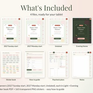 Digital Budget Planner 2027, Hyperlinked Money Planner for GoodNotes & Samsung Notes, iPad Android Finance Planner, Dark Mode, Stickers image 10
