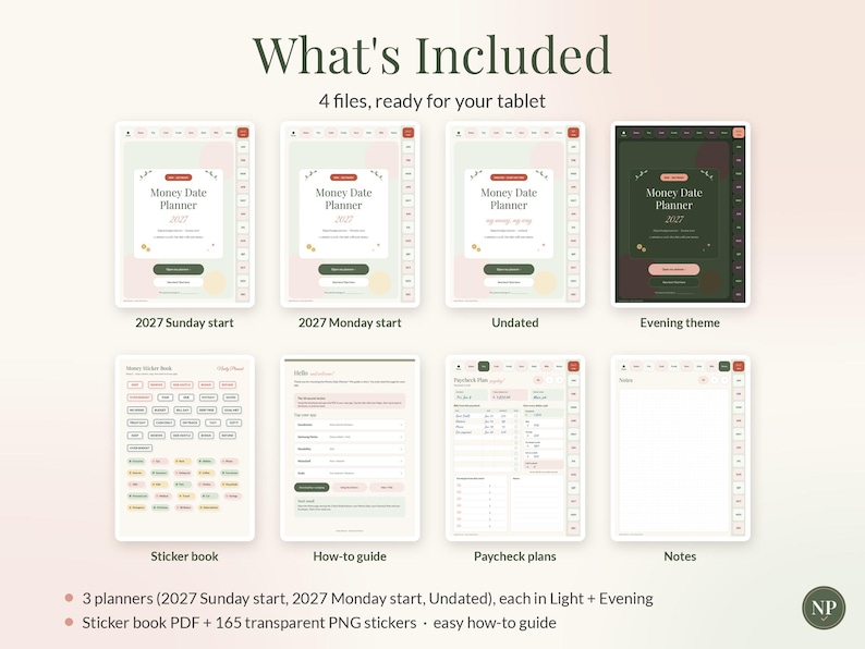 Digital Budget Planner 2027, Hyperlinked Money Planner for GoodNotes & Samsung Notes, iPad Android Finance Planner, Dark Mode, Stickers image 10