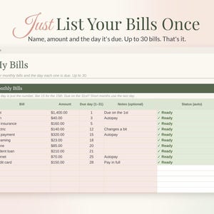 Paycheck Budget Spreadsheet, Bills by Paycheck Planner for Google Sheets & Excel, Biweekly Budget Template, Weekly Paycheck Tracker image 4
