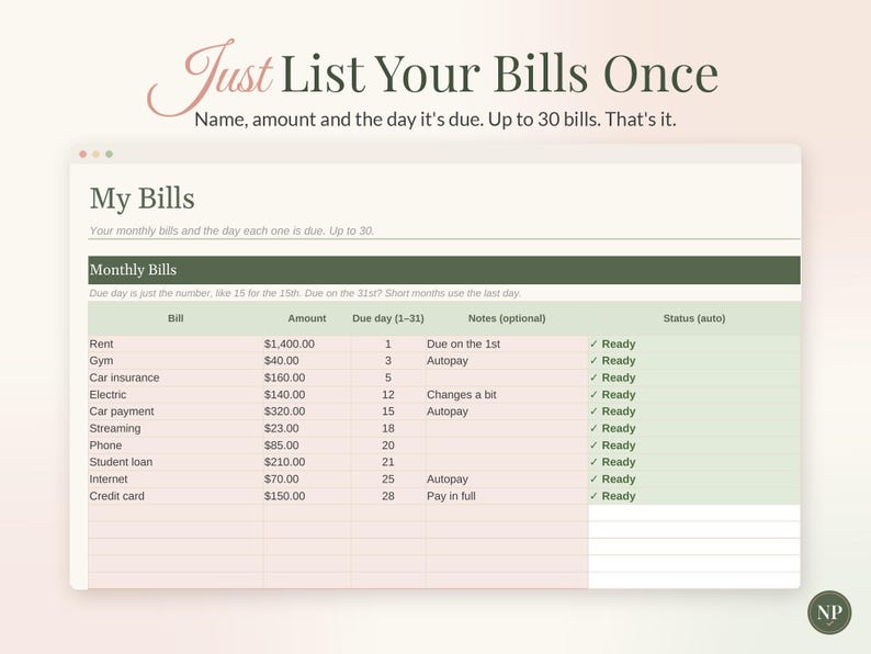 Paycheck Budget Spreadsheet, Bills by Paycheck Planner for Google Sheets & Excel, Biweekly Budget Template, Weekly Paycheck Tracker image 4