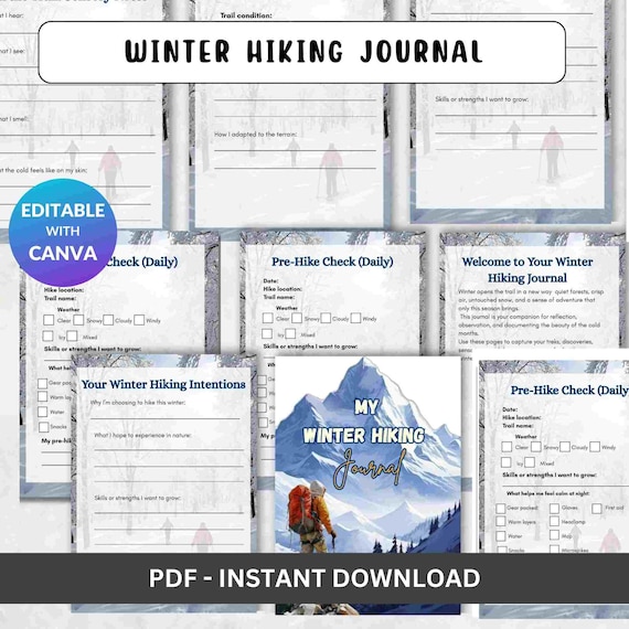 Winter Hiking Journal | Cold-Weather Trail Logbook (PDF Pattern)