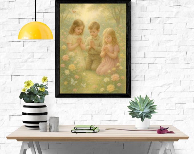 Praying Children Print – Christian Nursery Art (Digital Download)