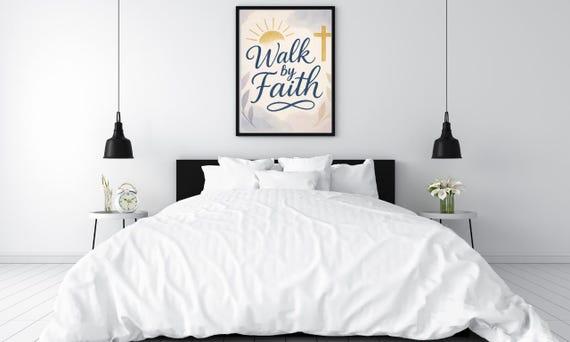Walk by Faith Christian Wall Art – Inspirational Scripture Print (Digital Download)