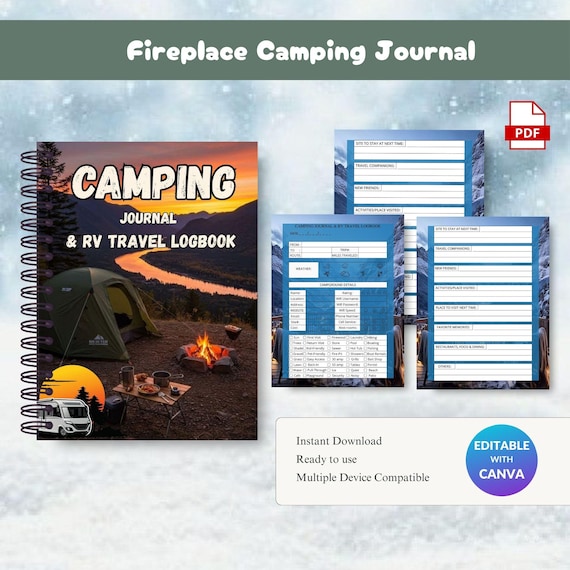 Camping Journal & RV Travel Logbook | Campfire Adventure (PDF)