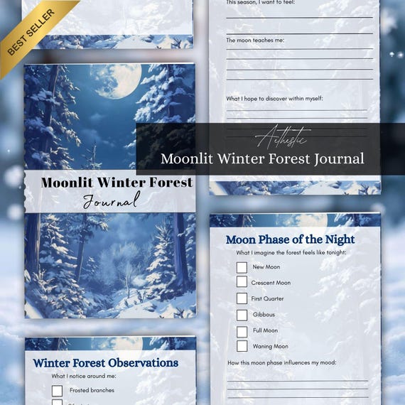 Moonlit Winter Forest Journal | Enchanted Nighttime Writing Notebook for Reflection, Mindfulness and Seasonal Creativity