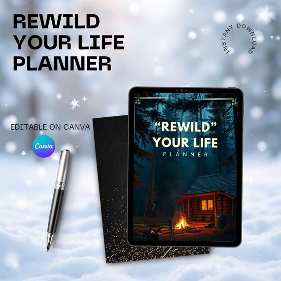 Rewild Your Life Planner | Nature-Inspired Personal Growth and Wellness Organizer for Mindful Living