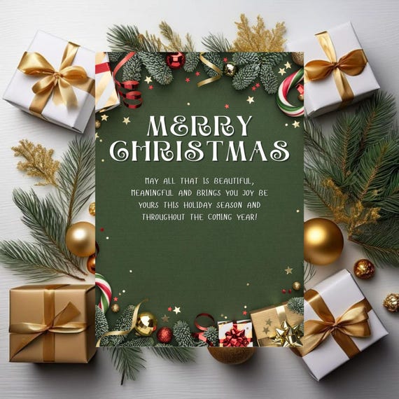 Simple Merry Christmas Card Bundle | Minimal Holiday Greeting Templates | Printable & Digital Christmas Cards