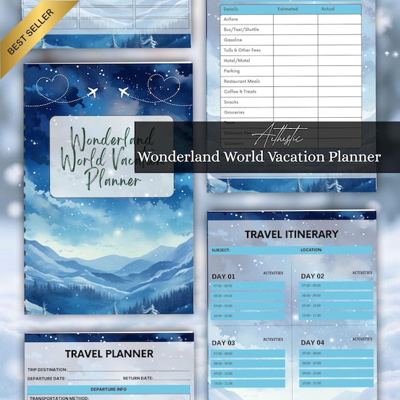 Winter Wonderland World Vacation Planner | Cozy Seasonal Travel Organizer and Holiday Trip Journal