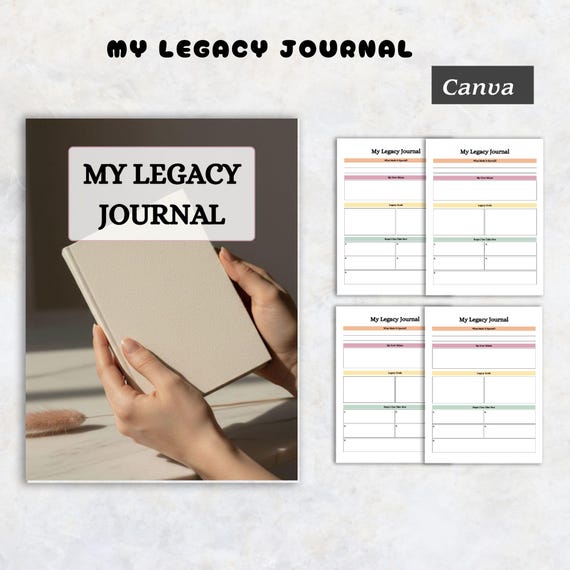 My Legacy Journal | Family Story & Life Reflection Book | Guided Memory Keepsake Printable for Generations
