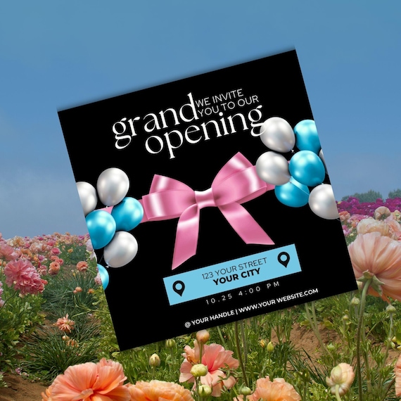 DIY Grand Opening Flyer Template | Editable Business Promotion Design | Printable Canva Marketing Flyer