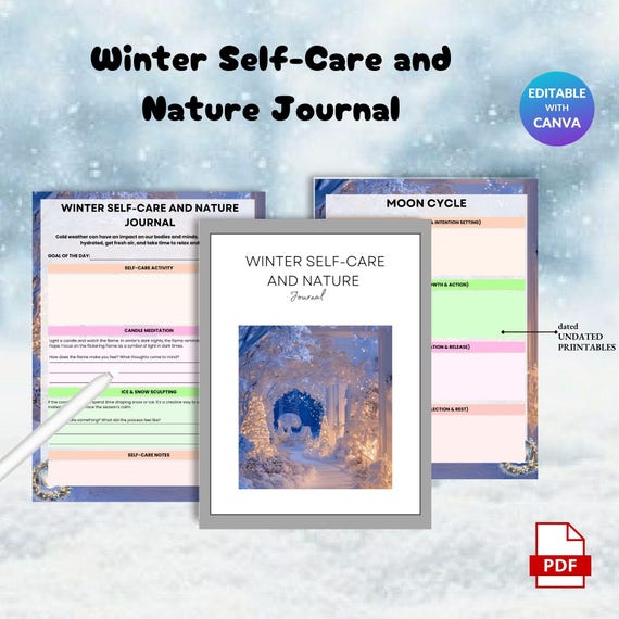 Winter Self-Care Nature Journal | Cozy Mindfulness & Reflection (PDF)