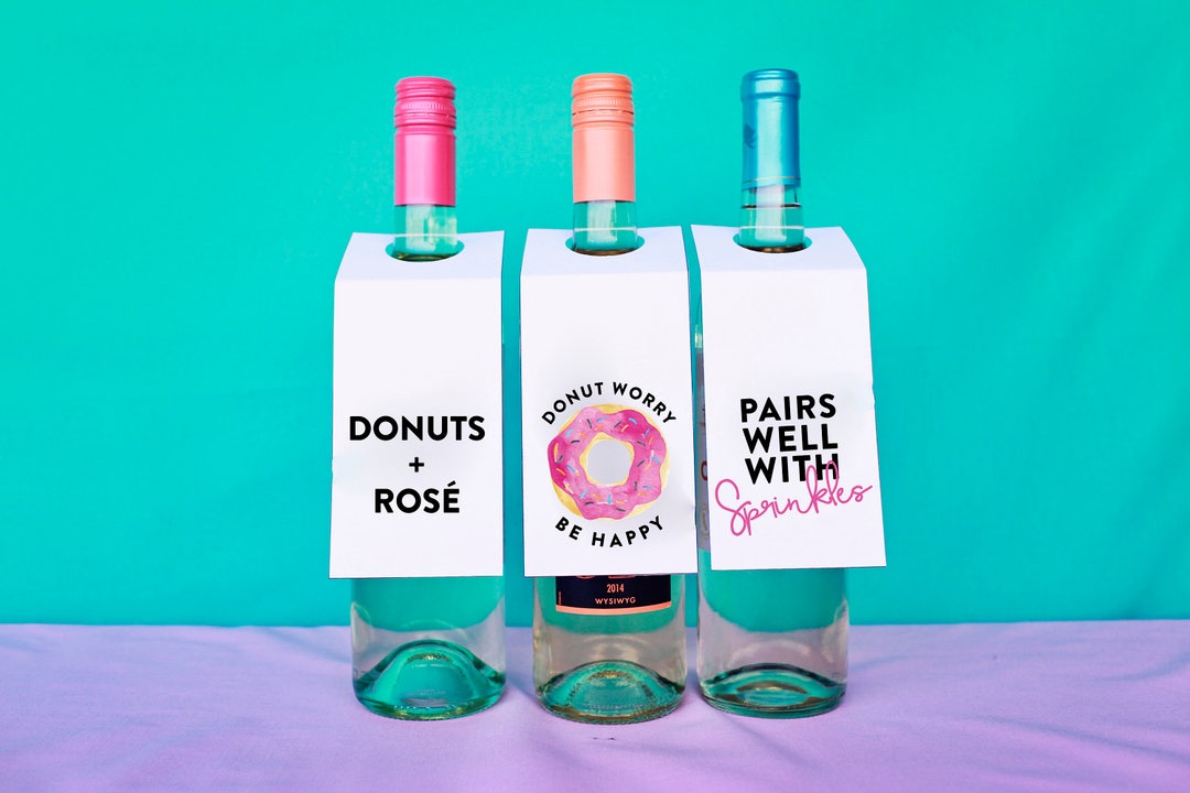 Wine Tags, Funny Wine Lover Gift, Girls Night in Wine, National Donut