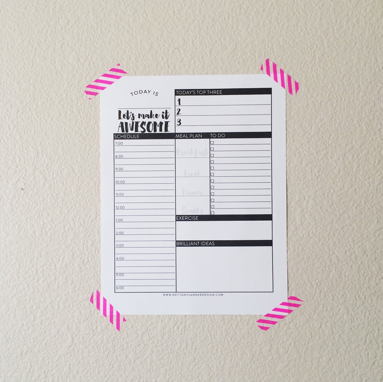 Printable Planner Desk Planner Daily Planner Get Sht Done Etsy